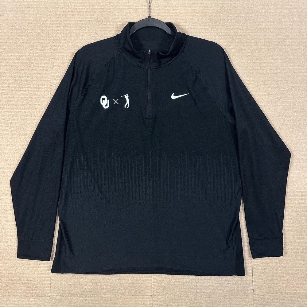 Nike Dri-FIT ADV 1/4 Zip Pullover Oklahoma Sooners Golf Mens Large Black